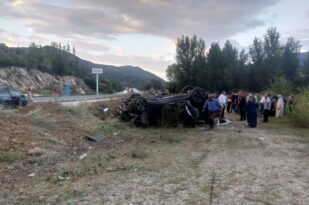 KONTROLDEN ÇIKAN CİP TAKLA ATTI