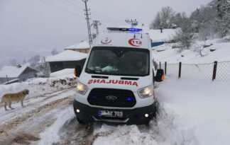 HASTA ALMAYA GİDEN AMBULANS KARA SAPLANDI