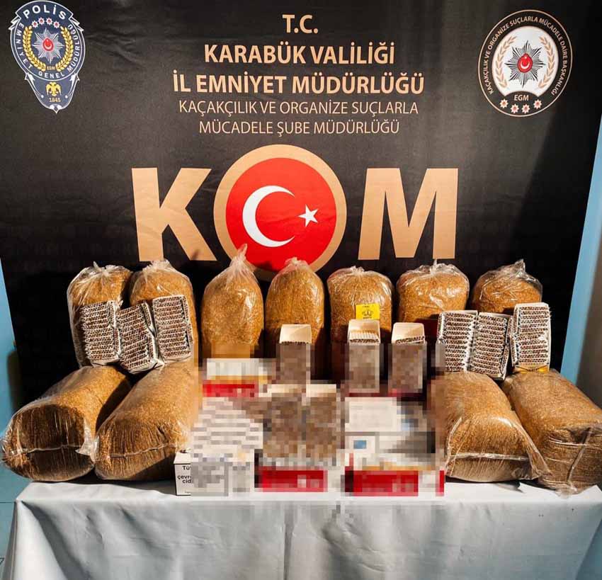 55 KİLOGRAM KAÇAK TÜTÜN VE 7 BİN MAKARON ELE GEÇİRİLDİ