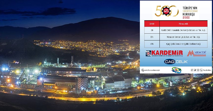 KARABÜK’TEN ÜÇ FİRMA 500 BÜYÜKLER ARASINDA YER ALDI