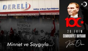 DERELİ MOBİLYA 29 EKİM KUTLAMA MESAJI