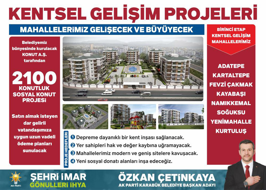 AK PARTİ’DEN 2100 KONUTLUK KENTSEL DÖNÜŞÜM HAMLESİ