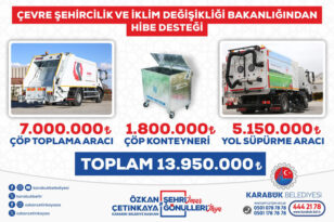 BAKANLIKTAN KARABÜK BELEDİYE’SİNE HİBE DESTEĞİ