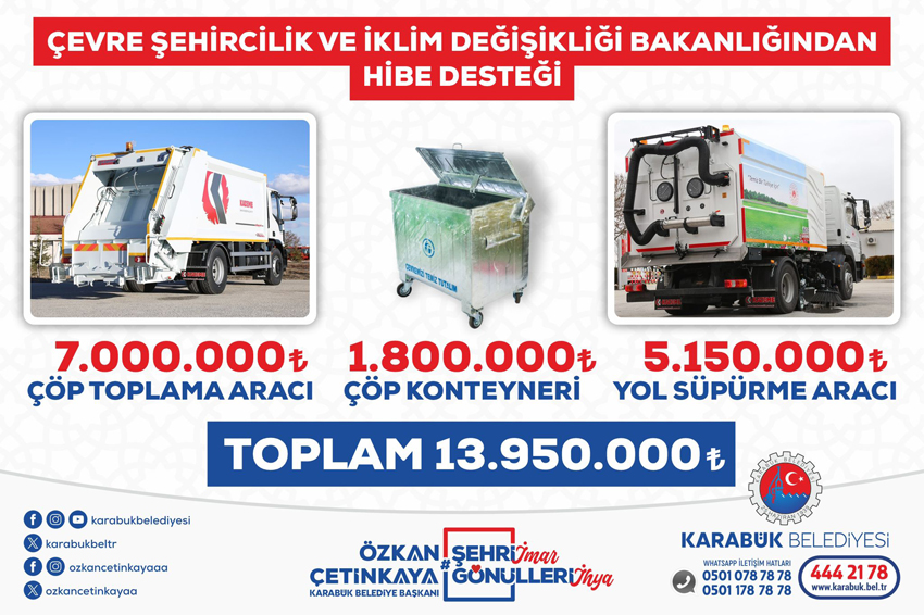 BAKANLIKTAN KARABÜK BELEDİYE’SİNE HİBE DESTEĞİ