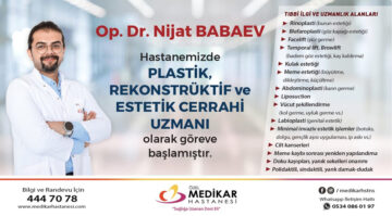 MEDİKAR HASTANESİNDE PLASTİK CERRAH GÖREVE BAŞLADI