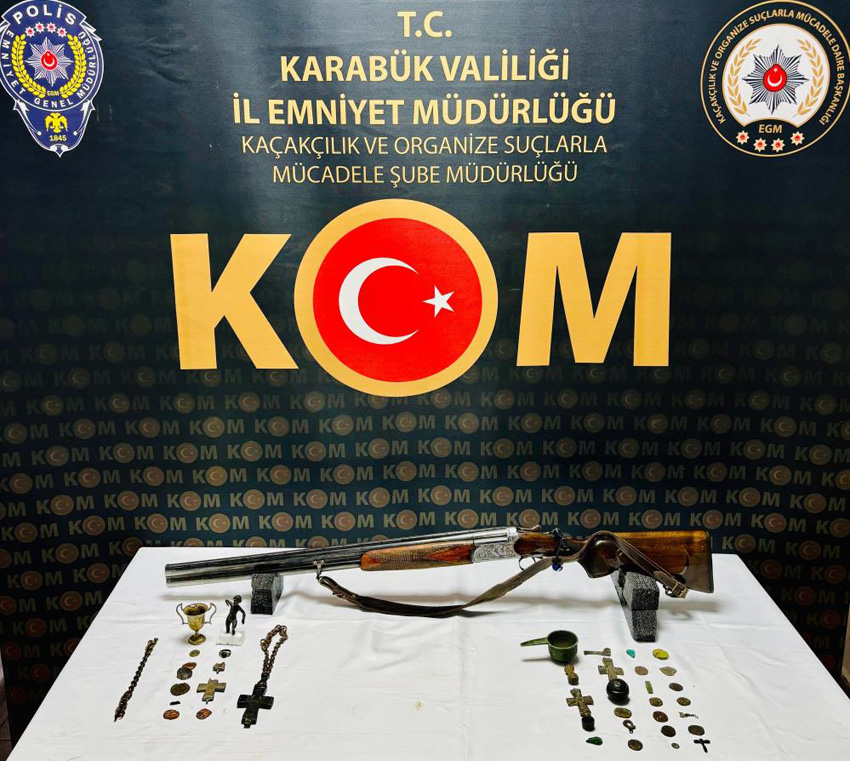 KARABÜK’TE ÇOK SAYIDA TARİHİ ESER ELE GEÇİRİLDİ
