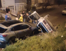 PARK HALİNDEKİ ARACIN ÜZERİNE DÜŞTÜ