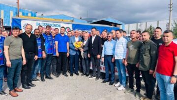 HAK-İŞ GENEL BAŞKANI ASLAN’DAN YOLBULAN GREV ÇADIRINA ZİYARET…