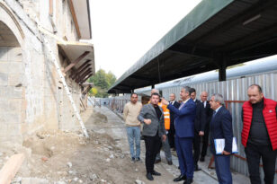 VALİ YAVUZ GAR BİNASINDA İNCELEMEDE BULUNDU