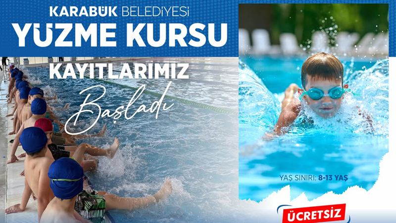 KARABÜK BELEDİYESİ KIŞ DÖNEMİ YÜZME KURSU KAYITLARI BAŞLADI