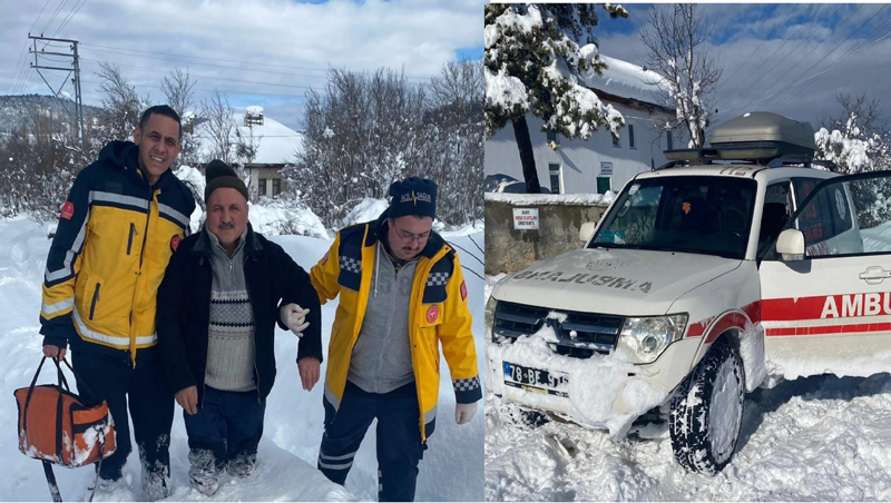 EFLANİ’NİN KARLI YOLLARINDA ZAMANA KARŞI YARIŞ