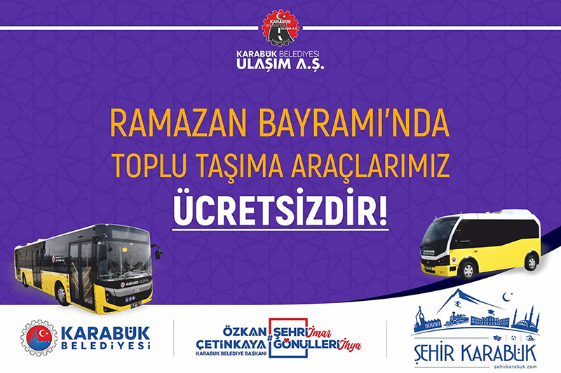 KARABÜK’TE BAYRAMDA TOPLU TAŞIMA ÜCRETSİZ