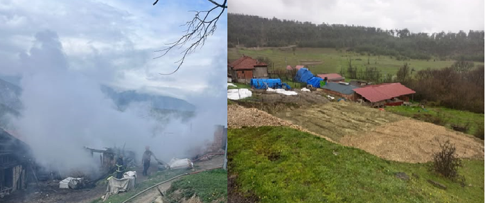 KARABÜK KAHYALAR KÖYÜNDE EV YANGINI
