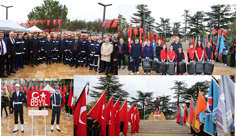 89. KURULUŞ YIL DÖNÜMÜ ETKİNLİKLERİ KAPSAMINDA ÇELENK SUNUMU YAPILDI