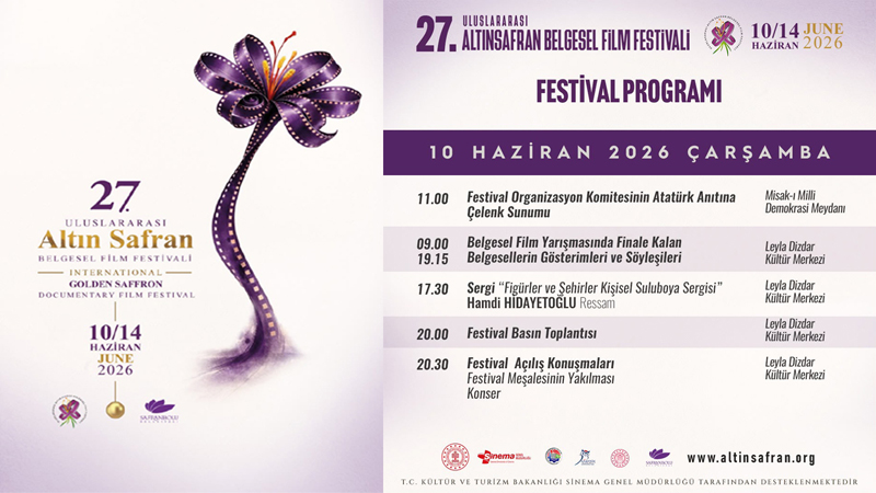 ALTIN SAFRAN BELGESEL FİLM FESTİVALİ’NİN ETKİNLİK PROGRAMI BELLİ OLDU.